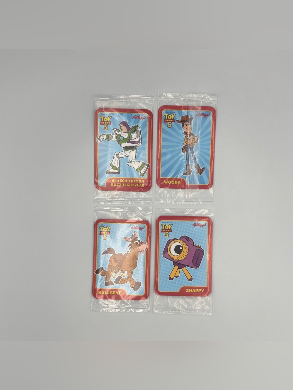 Toy Story 5 Kelloggs Trading Cards 4/9 Toy Lot- Buzz Lightyear Woody Bullseye